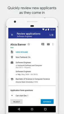 Hire by Google android App screenshot 1